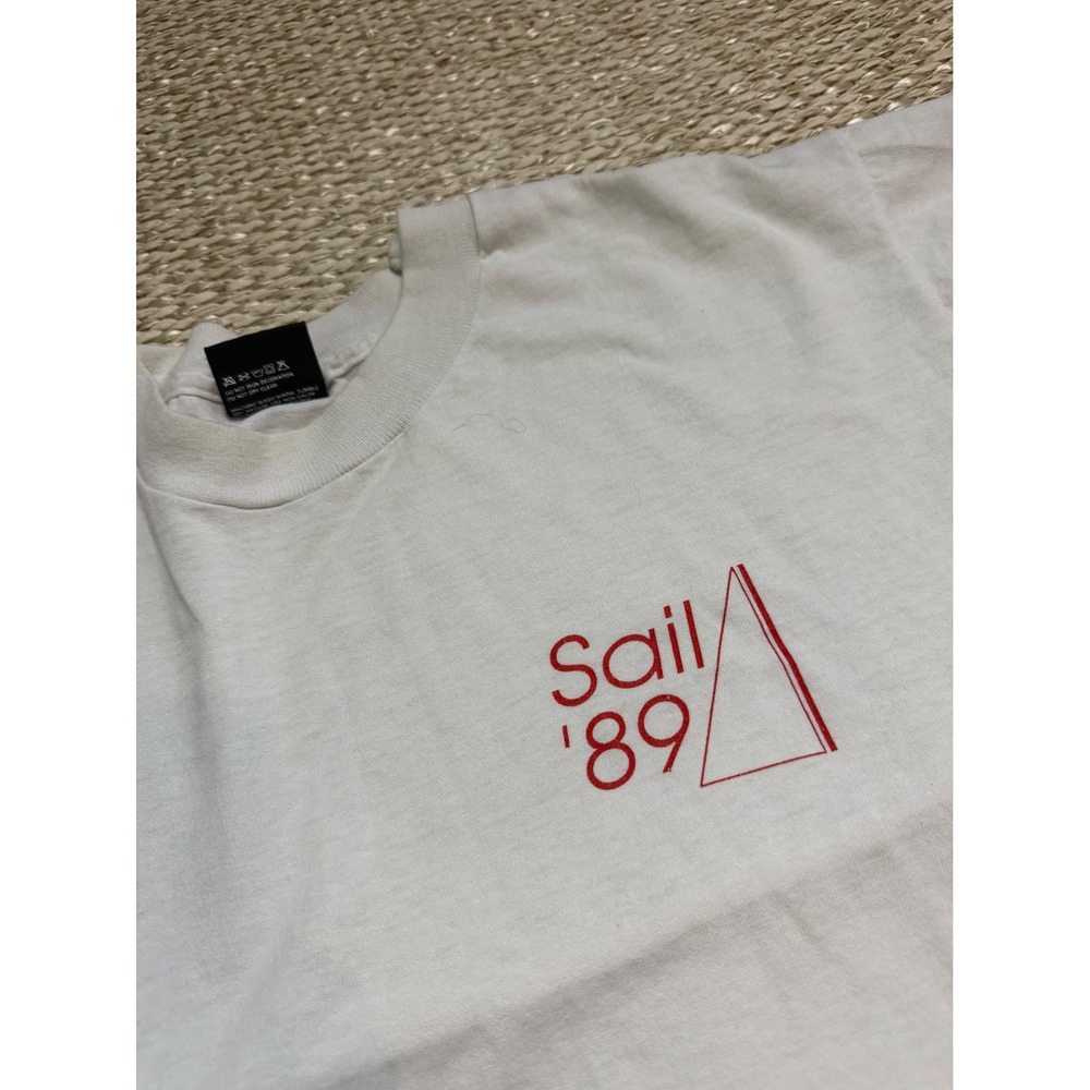 Vintage 1989 Screen Stars Best Sail 89 T Shirt White Single Stitch Large USA
